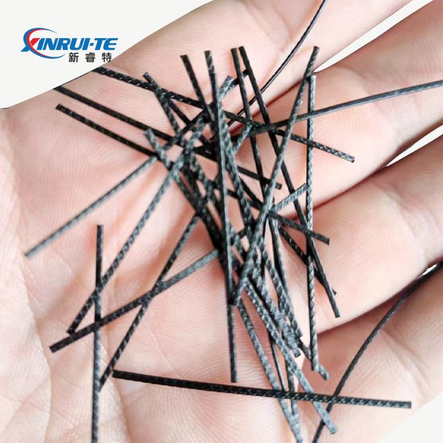  High Strength Embossed Grey PP Fibers for Sprayed Concrete