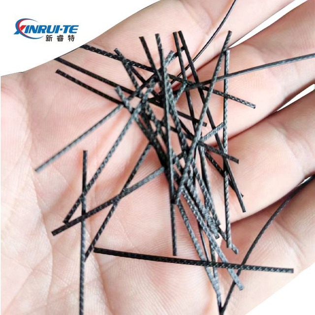  High Strength Embossed Grey PP Fibers for Sprayed Concrete
